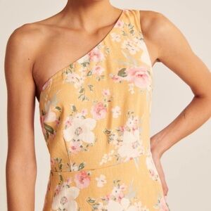 Abercrombie & Fitch Yellow One-Shoulder Sundress Wedding Guest